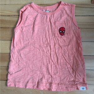 GAP Coral Tank Top with Spider-Man Chest Patch